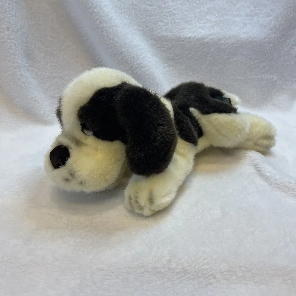 Vtg Russ‎ Berrie St Bernard Puppy Dog Plush Barrels Stuffed Bean Bag Plush